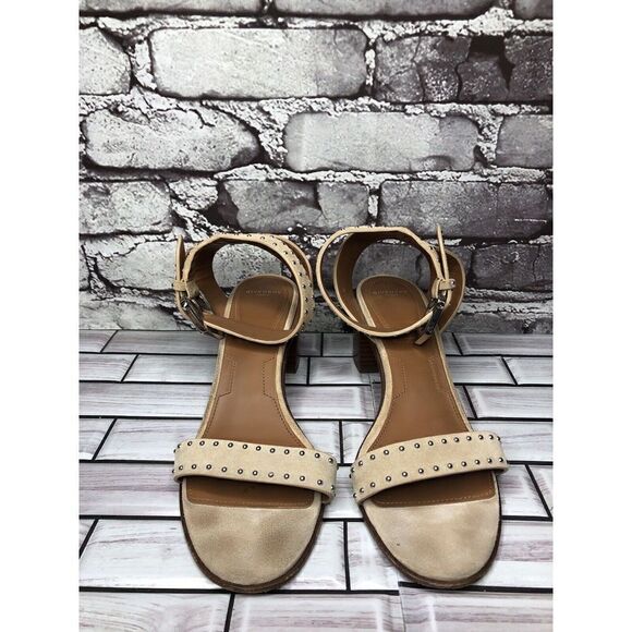 Givenchy Taupe Suede Leather Elegant Heel Studded Sandals Women sz 38EU/7.5M US - Picture 2 of 16